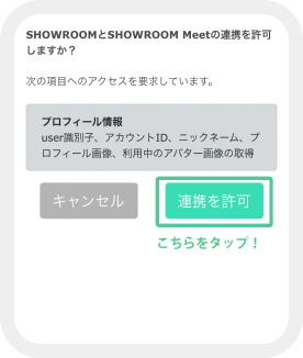 連携許可画面